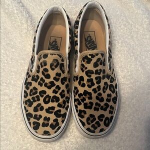 Vans Leopard Print Slip-On Shoes